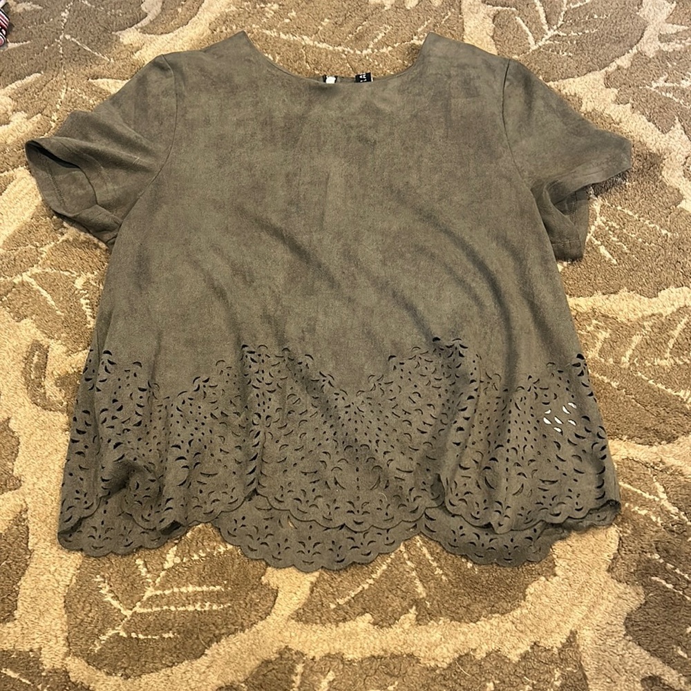 Suede dark green shirt